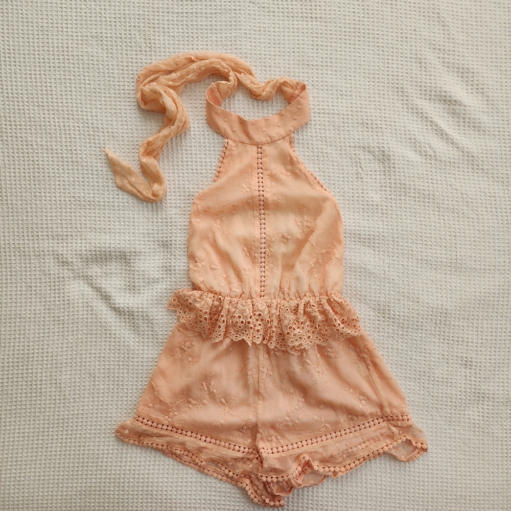 Zimmermann Lace Peach Romper